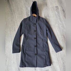 Roberto Ricci Designer Blue Navy  Buttons Hooded Coat Size 44 / M